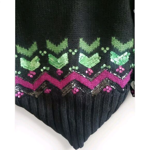 French Connection  Bolero Women's Medium Black Sequins  100% Wool Nwt - Picture 7 of 10